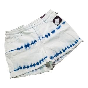 Ava & Viv Tie-Dye High-Rise Midi Short w/ No Gap Waistband 4" (NWT)